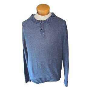 Urban Pipeline Mens Blue Collared Pullover Sweater Large